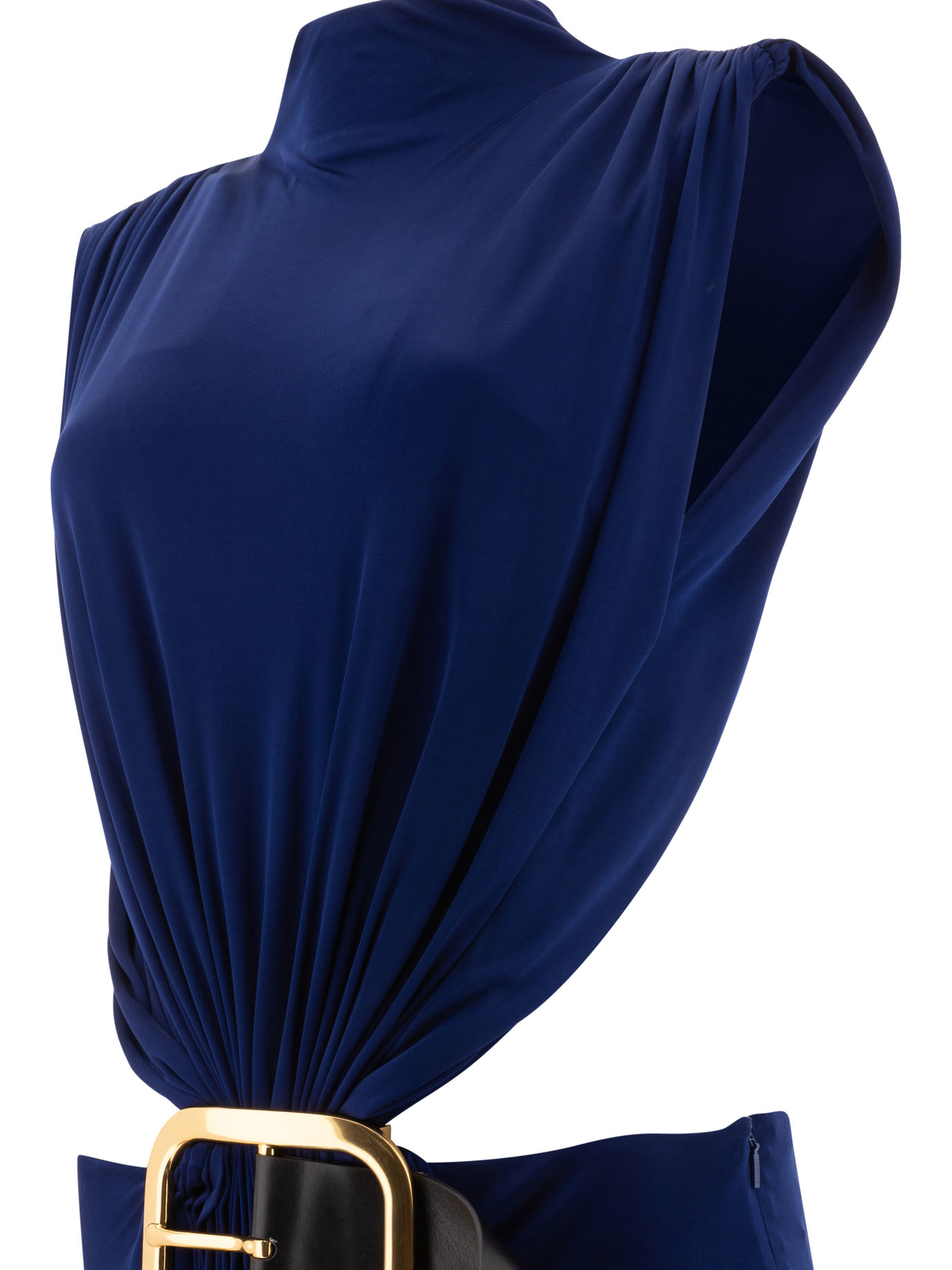 LOEWE Blue Draped dress in viscose